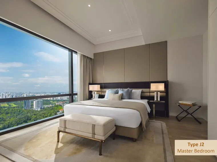 Type J2 master bedroom with skyline view