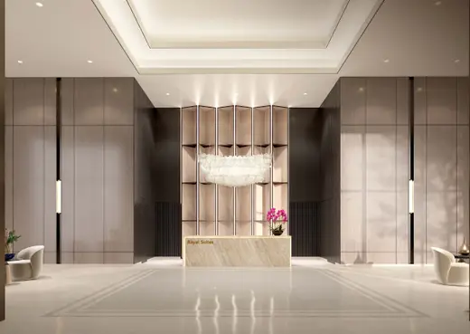 Double-volume Royal Suites lobby
